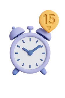 „3D-Animation: Hinweis 15 Minuten früher da sein – BabyBeach Indoor-Spielplatz.“