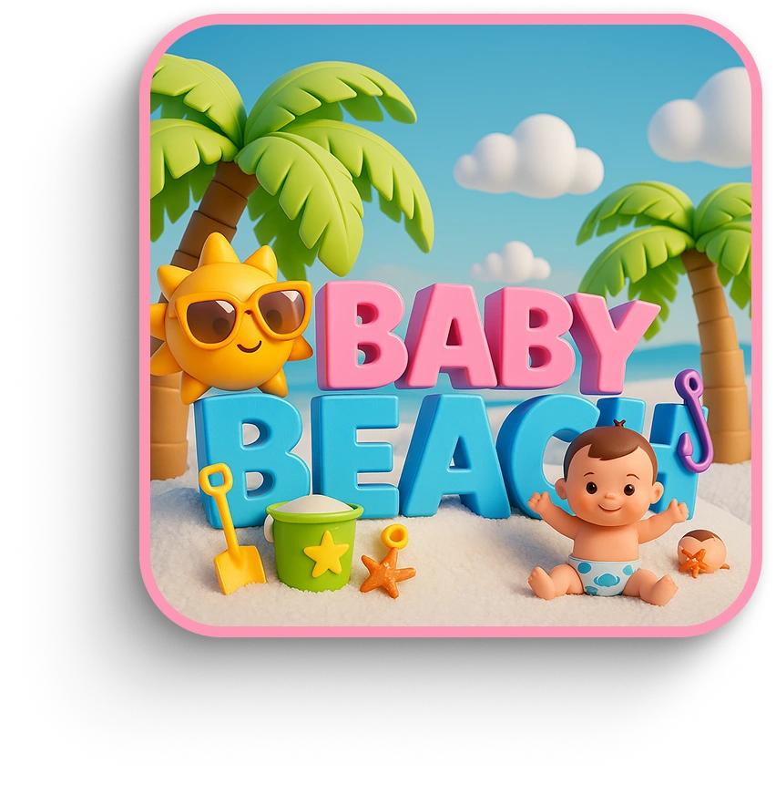 „BabyBeach Indoor-Salzspielplatz Logo – Familienfreundlicher Indoor-Spielplatz mit Salzluft und Meeresklima“